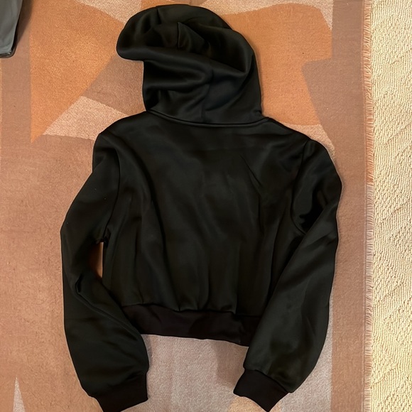 New oversized Black Full Zip Cropped Hoodie, M - Picture 5 of 6